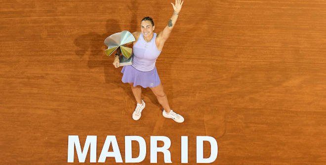 La bielorrusa Aryna Sabalenka, ganadora del Mutua Open Madrid de tenis en 2025