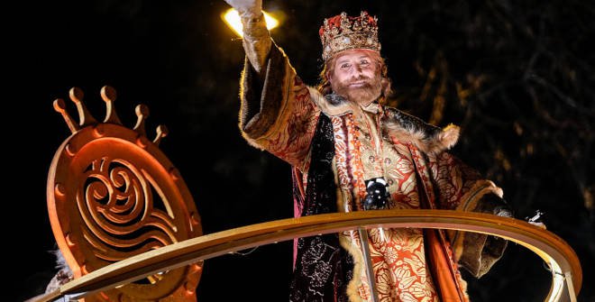 El rey Gaspar en Madrid en la Cabalgata de Reyes 2025