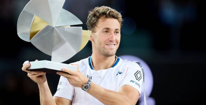 El noruego Casper Ruud, ganador del Mutua Open Madrid de tenis en 2025