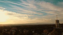 Vista desde el Cerro de los Locos en la Dehesa de la Villa con la Torre Meteorológica del CIEMAT a la derecha