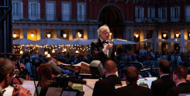 Concierto de la Banda Sinfónica Municipal en la Plaza Mayor. Fiestas de san Isidro 2025