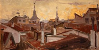 Eduardo Chicharro. Tejados de Madrid, 1899. Óleo sobre lienzo. Museo de Historia de Madrid.