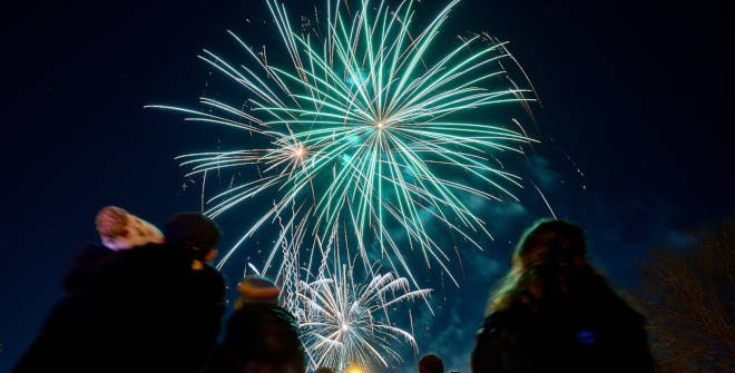 Fuegos artificiales en el Parque de Pradolongo (Usera. Madrid). Año nuevo Chino 2025