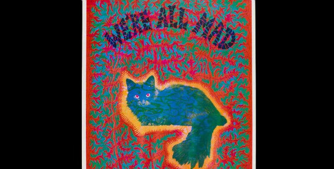 Gato de Cheshire, cartel psicodélico de Joseph McHugh, publicado por East Totem West, EUA, 1967. Adquirido a través del Julie and Robert Breckman Print Fund © Victoria and Albert Museum, Londres