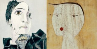 Pablo Picasso / Paul Klee. Dora Maar con uñas verdes (detalle) / Dama con lacre (detalle). 1936  / 1930. Óleo sobre lienzo. 65 x 54 cm / Pluma y acuarela sobre papel sobre cartón. 49 x 35 cm . Museum Berggruen, Neue Nationalgalerie, Stiftung Preußischer K