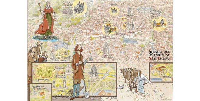 Mapa cultural ilustrado El Madrid de San Isidro