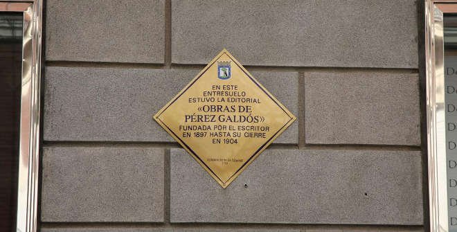 Placa Editorial Obras de Pérez Galdós