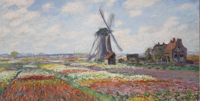 Claude Monet. Campo de tulipanes en Holanda, 1886. Óleo sobre lienzo, 65,5 × 81,5 cm. París, Musée d’Orsay, legado de la princesa Edmond de Polignac © GrandPalaisRmn (musée d'Orsay) / Franck Raux