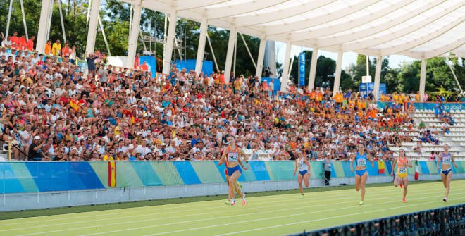 La holandesa Femke Bol ganó los 400 metros del Campeonato de Europa por Equipos de Atletismo. Estadio Vallehermoso. 27 junio 2025. © RFEA / Sportsmedia