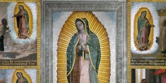Detalle de Nuestra Señora de Guadalupe con cuatro apariciones, José Juárez. Óleo sobre lienzo, 251 x 293 cm. Ágreda (Soria), Monasterio de Concepcionistas Franciscanas