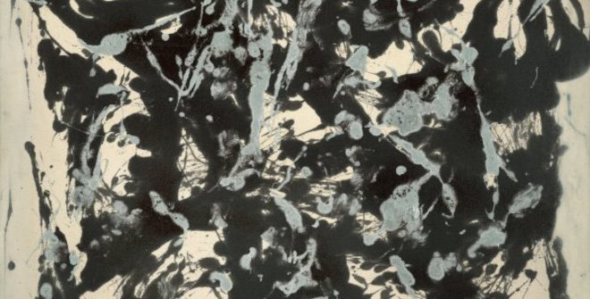 Jackson Pollock. Marrón y plata I, c. 1951. Esmalte y pintura plateada sobre lienzo. 144,7 x 107,9 cm. © The Pollock-Krasner Foundation, VEGAP, Madrid