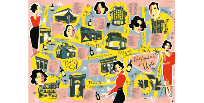 Mapa cultural ilustrado El Madrid de Ava Gardner